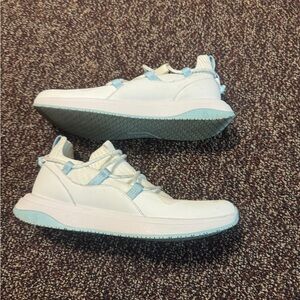 NuuSol Women’s White & Light Blue Slip-On Sneakers Size 10 – Lightweight